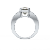 Emerald Channel Pave Lab Grown Diamond Engagement Ring