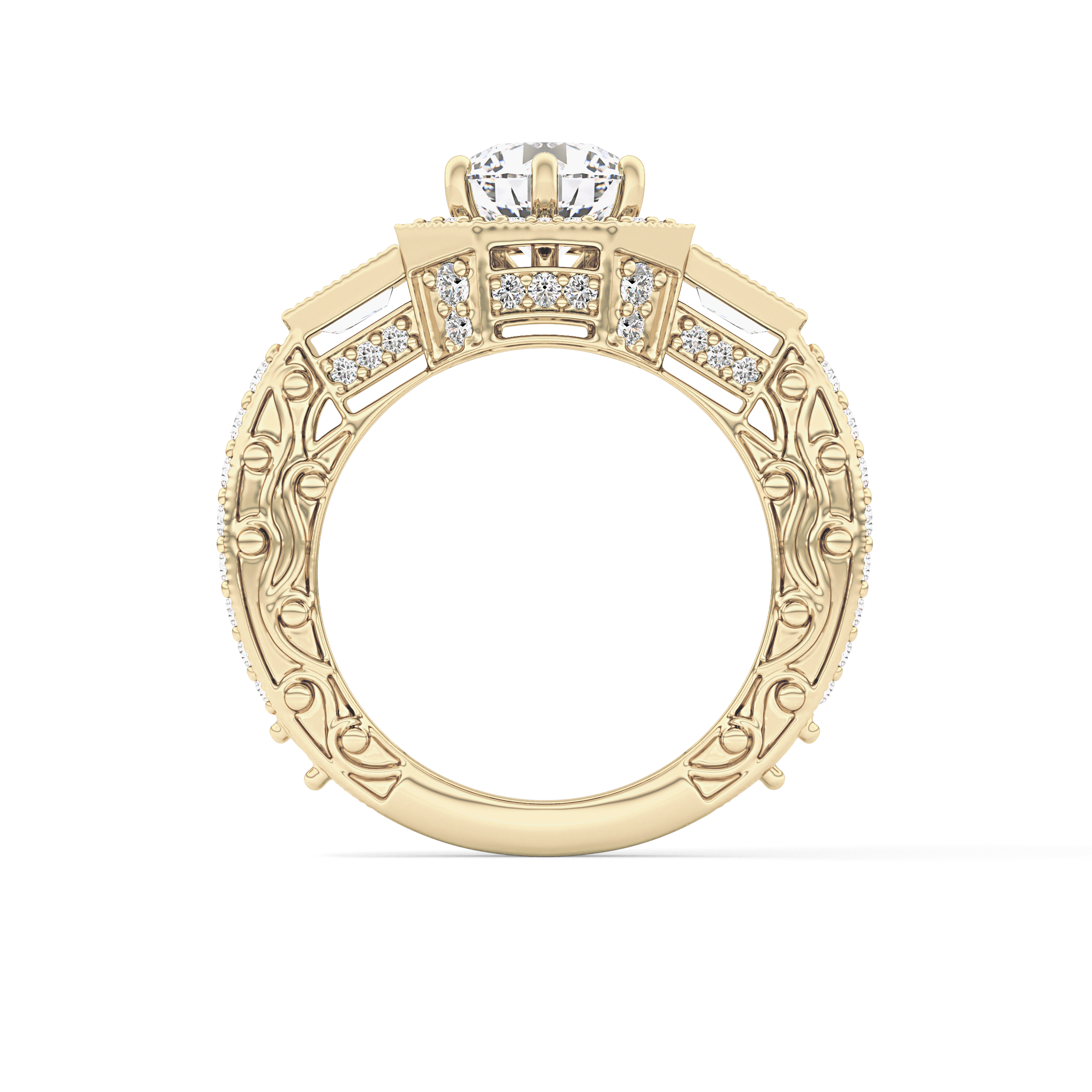Round Cluster Lab Grown Diamond Engagement Ring