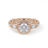 Round Cluster Lab Grown Diamond Engagement Ring