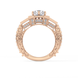 Round Cluster Lab Grown Diamond Engagement Ring