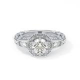 Round Cluster Lab Grown Diamond Engagement Ring