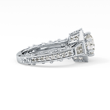 Round Cluster Lab Grown Diamond Engagement Ring