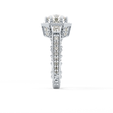 Round Cluster Lab Grown Diamond Engagement Ring