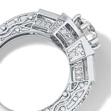 Round Cluster Lab Grown Diamond Engagement Ring