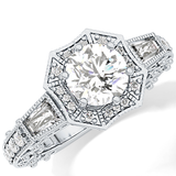Round Cluster Lab Grown Diamond Engagement Ring