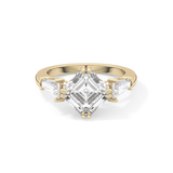 Asscher Three Stone Lab Grown Diamond Engagement Ring