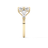 Asscher Three Stone Lab Grown Diamond Engagement Ring