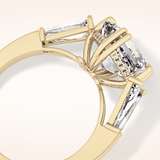 2.82 CT Asscher Shaped Three Stone Moissanite Engagement Ring 8
