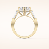 2.82 CT Asscher Shaped Three Stone Moissanite Engagement Ring 10