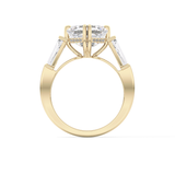 Asscher Three Stone Lab Grown Diamond Engagement Ring