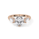 Asscher Three Stone Lab Grown Diamond Engagement Ring
