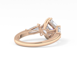 Asscher Three Stone Lab Grown Diamond Engagement Ring