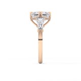 Asscher Three Stone Lab Grown Diamond Engagement Ring