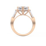 Asscher Three Stone Lab Grown Diamond Engagement Ring
