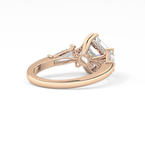 Asscher Three Stone Lab Grown Diamond Engagement Ring
