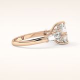 2.82 CT Asscher Shaped Three Stone Moissanite Engagement Ring 21