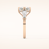 2.82 CT Asscher Shaped Three Stone Moissanite Engagement Ring 22