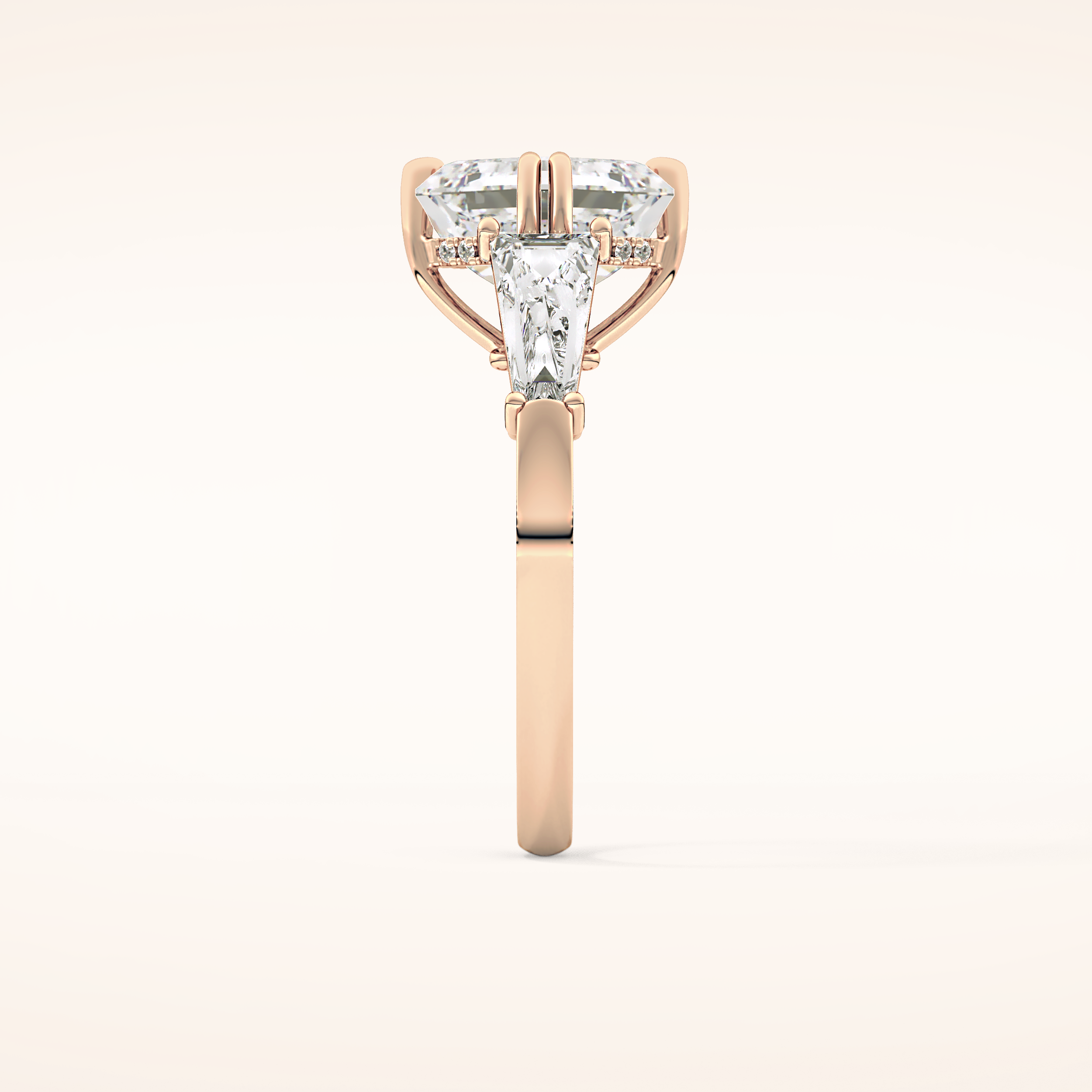 2.82 CT Asscher Shaped Three Stone Moissanite Engagement Ring 22
