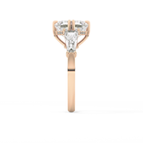 Asscher Three Stone Lab Grown Diamond Engagement Ring