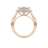 Asscher Three Stone Lab Grown Diamond Engagement Ring