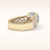 3.91 CT Round Shaped Split Shank & Pave Moissanite Engagement Ring