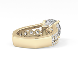 Round Split Shank & Pave Lab Grown Diamond Engagement Ring