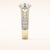 3.91 CT Round Shaped Split Shank & Pave Moissanite Engagement Ring