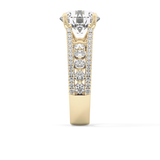 Round Split Shank & Pave Lab Grown Diamond Engagement Ring