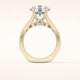 3.91 CT Round Shaped Split Shank & Pave Moissanite Engagement Ring