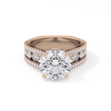 Round Split Shank & Pave Lab Grown Diamond Engagement Ring
