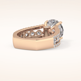 3.91 CT Round Shaped Split Shank & Pave Moissanite Engagement Ring