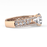 Round Split Shank & Pave Lab Grown Diamond Engagement Ring