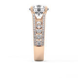 Round Split Shank & Pave Lab Grown Diamond Engagement Ring