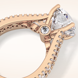3.91 CT Round Shaped Split Shank & Pave Moissanite Engagement Ring