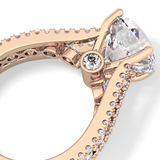 Round Split Shank & Pave Lab Grown Diamond Engagement Ring