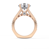 Round Split Shank & Pave Lab Grown Diamond Engagement Ring