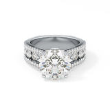 Round Split Shank & Pave Lab Grown Diamond Engagement Ring