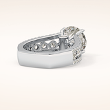 3.91 CT Round Shaped Split Shank & Pave Moissanite Engagement Ring