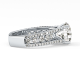 Round Split Shank & Pave Lab Grown Diamond Engagement Ring
