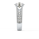 Round Split Shank & Pave Lab Grown Diamond Engagement Ring