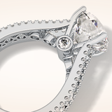3.91 CT Round Shaped Split Shank & Pave Moissanite Engagement Ring