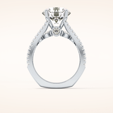 3.91 CT Round Shaped Split Shank & Pave Moissanite Engagement Ring