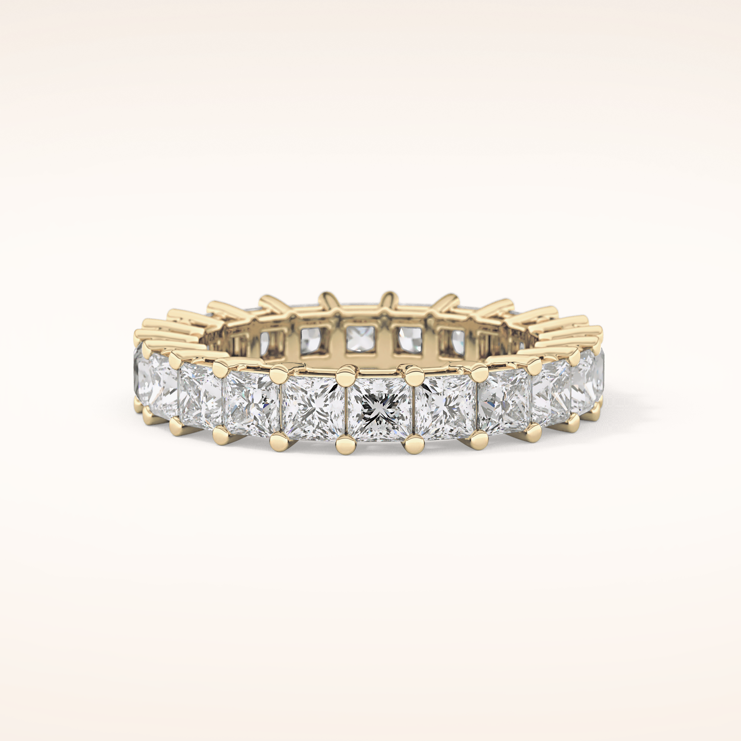 3.83 TCW Princess Shaped Moissanite Full Eternity Wedding Band