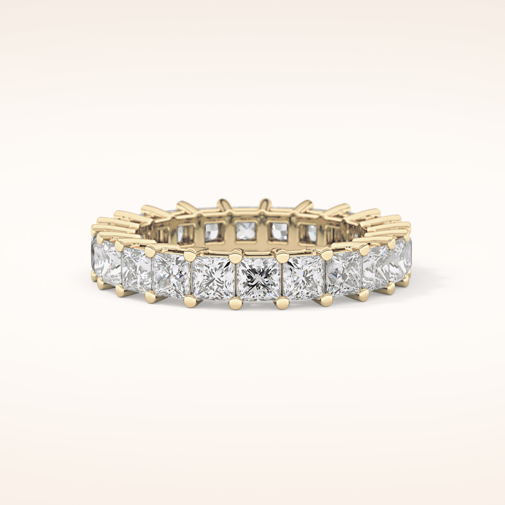 3.83 TCW Princess Shaped Moissanite Full Eternity Wedding Band