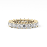 Full Eternity Wedding Band with 3.83 TCW Princess Cut Moissanite – Yellow, White, or Rose Gold