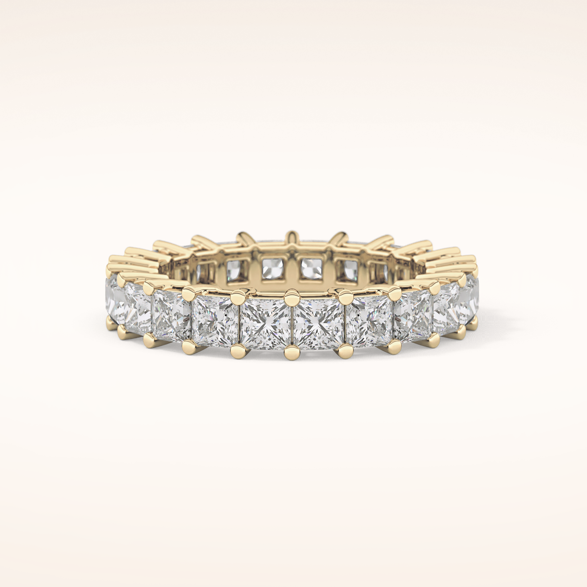 3.83 TCW Princess Shaped Moissanite Full Eternity Wedding Band