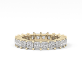 Full Eternity Wedding Band with 3.83 TCW Princess Cut Moissanite – Yellow, White, or Rose Gold