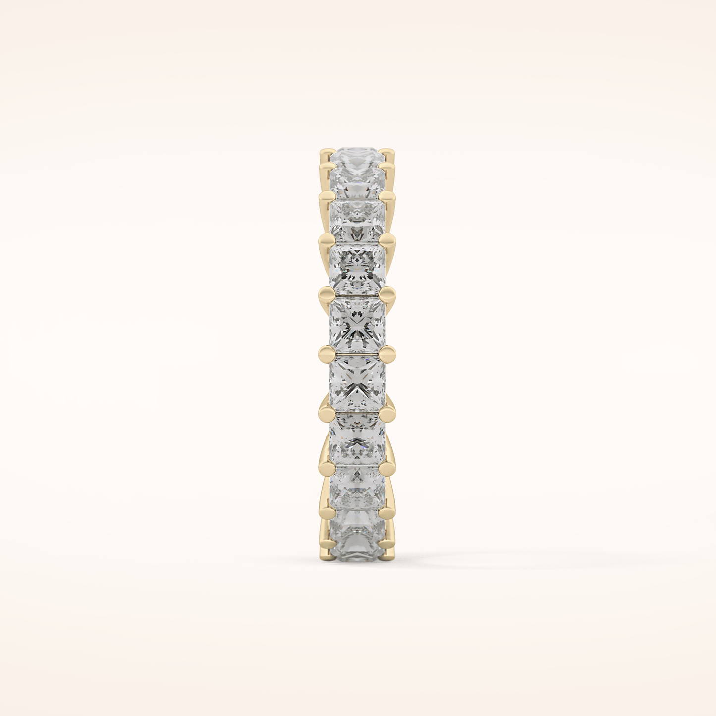 3.83 TCW Princess Shaped Moissanite Full Eternity Wedding Band