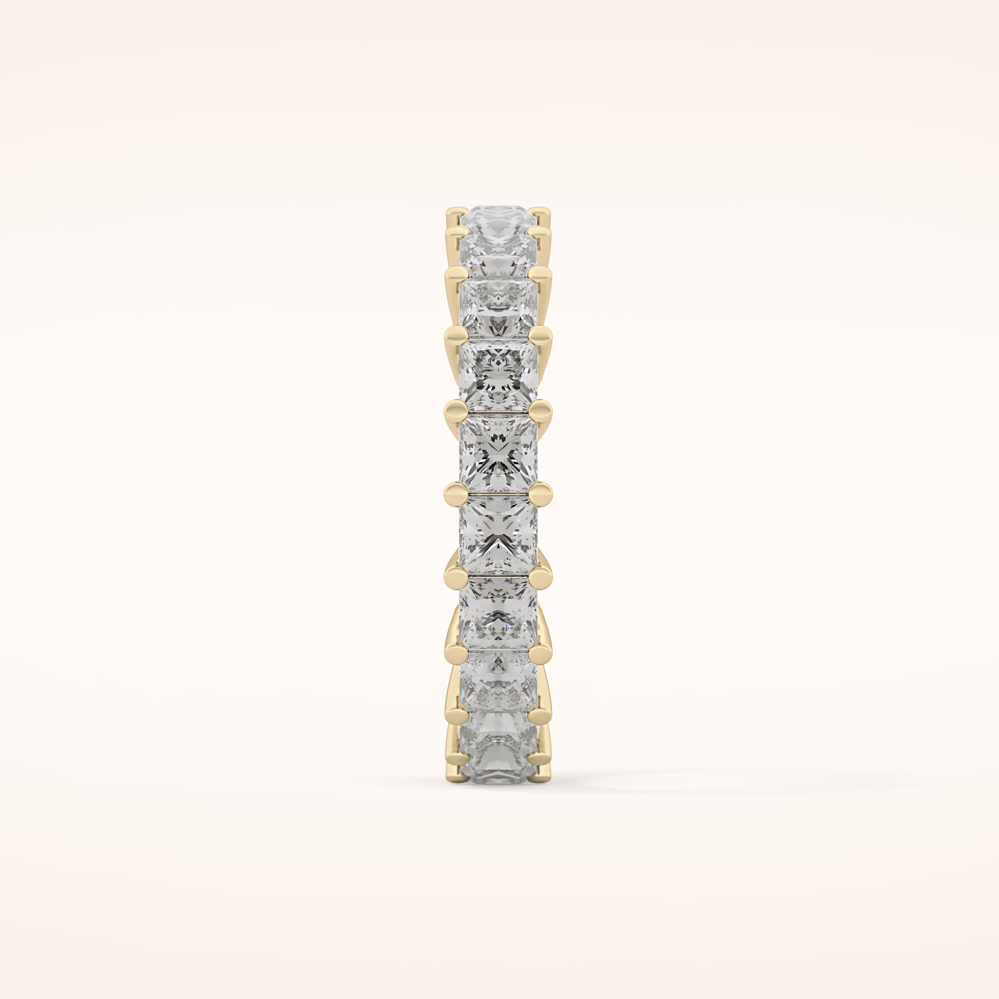 3.83 TCW Princess Shaped Moissanite Full Eternity Wedding Band