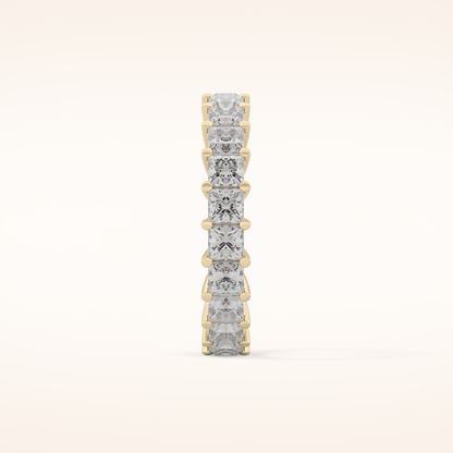 3.83 TCW Princess Shaped Moissanite Full Eternity Wedding Band